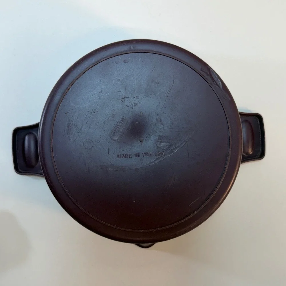 Pampered Chef Rice Cooker Plus 2 Quart Dark Purple Microwave Steamer‎ 8 Cup READ